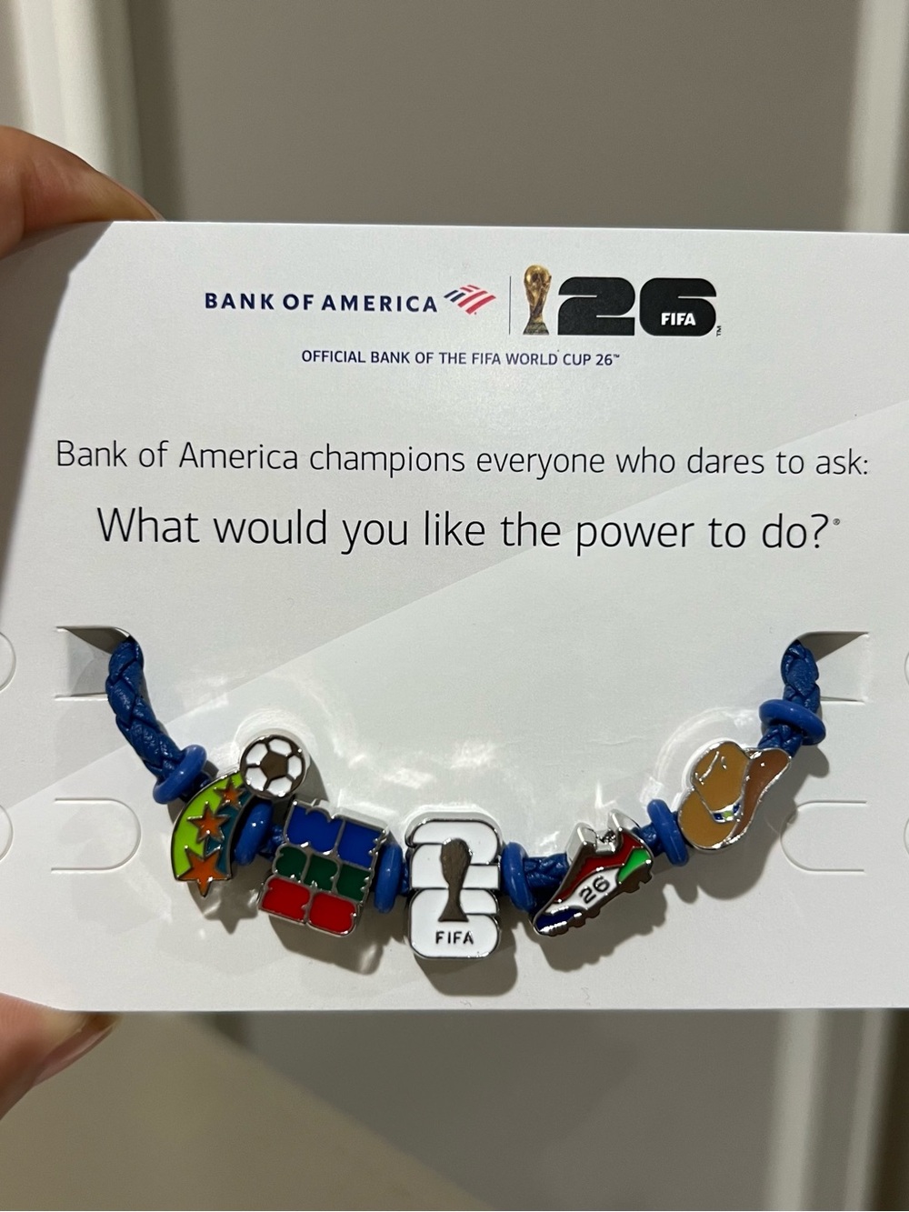 Bank of America FIFA 26 Blue Braided Charm Bracelet
